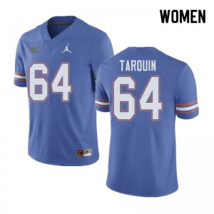 Women's Florida Gators #64 Michael Tarquin NCAA Jordan Brand Blue Authentic Stitched College Football Jersey ICG0362CP